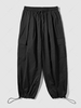 Pantalon Cargo Technique de Couleur Unie à Plusieurs Poches Xl Noir