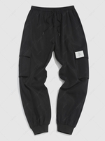 Pantalon Cargo Technique de Jogging avec Patch et Large Poche Xs Noir