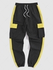 Pantalon Cargo Technique en Blocs de Couleurs avec Poches Xs Jaune