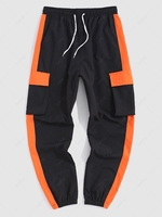 Pantalon Cargo Technique en Blocs de Couleurs avec Poches Xs Orange citrouille