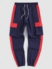 Pantalon Cargo Technique en Blocs de Couleurs avec Poches Xs Rouge lave
