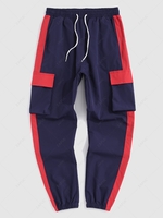 Pantalon Cargo Technique en Blocs de Couleurs avec Poches Xs Rouge lave