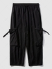 Pantalon Cargo Technique Lâche à Jambe Large en Couleur Unie Esthétique Y2K 2xl Noir