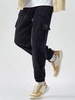 Pantalon Cargo Technique Lettre Applique à Cordon en Velours Côtelé Xl Noir
