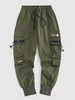Pantalon Cargo Technique Lettre Patch Streetwear Xs Vert profond