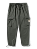 Pantalon Cargo Technique Patch à Cheville Design à Cordon Xs Gris foncé