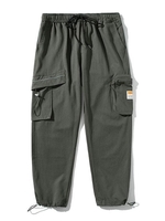 Pantalon Cargo Technique Patch à Cheville Design à Cordon Xs Gris foncé