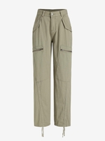 Pantalon Cargo Zippé à Taille Basse à Lacets M Café lumière