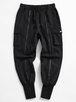Pantalon Cargo Zippé Technique Détaillé à Cordon Streetwear 2xl Noir