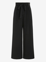 Pantalon Ceinturé avec Poche à Jambe Large L Noir
