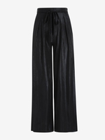 Pantalon Ceinturé Métallique à Jambe Large avec Poche S Noir