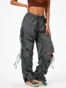 Pantalon Chiné Découpé à Volants S Gris