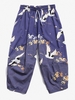 Pantalon Court Grue Volant Vague de Mer Imprimée M Bleu ardoise léger