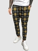 Pantalon Décontracté à Carreaux à Pieds de Poutre Xxxl Jaune