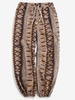 Pantalon Décontracté à Imprimé Ethnique Aztèque Tribal à Cordon L