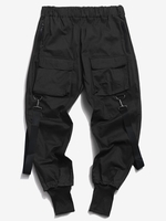 Pantalon Décontracté Cargo Multi-poches Vêtement Technique S Noir