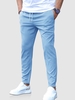 Pantalon Décontracté Couleur Unie avec Cordon de Serrage et Poche M Bleu clair