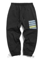 Pantalon Décontracté Court à Imprimé Graphique Texte Xl Noir