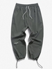 Pantalon Décontracté Court à Imprimé Lettre à Cordon Xs Gris