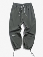 Pantalon Décontracté Court à Imprimé Lettre à Cordon Xs Gris
