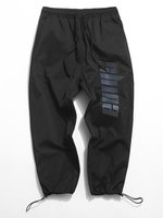 Pantalon Décontracté Court à Imprimé Lettre Réfléchissant 3xl Noir