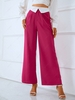 Pantalon Décontracté en Blocs de Couleurs Jambe Large à Rabat Xs Rouge