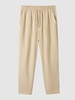 Pantalon Décontracté en Couleur Unie à Cordon L Café lumière