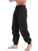 Pantalon Décontracté en Couleur Unie à Pieds Etroits à Cordon M Noir