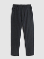 Pantalon de Bureau Fuselé à Rayure Verticale avec Poches M Bleu