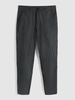 Pantalon de Bureau Fuselé à Rayure Verticale avec Poches M Noir