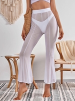 Pantalon de Couverture Evasé Transparent Maille Taille unique Blanc