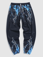 Pantalon de Jogger à Imprimé Éclair avec Cordon de Serrage 2xl Noir