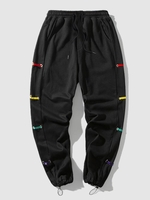 Pantalon de Jogger avec Cordon de Serrage Ruban M Noir