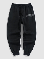 Pantalon de Jogger Graphique LOS ANGELES CALIFORNIA Thermique à Doublure en Laine L Noir