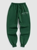 Pantalon de Jogger Graphique LOS ANGELES CALIFORNIA Thermique à Doublure en Laine L Vert profond