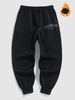 Pantalon de Jogger Graphique LOS ANGELES CALIFORNIA Thermique à Doublure en Laine M Noir