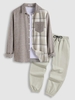 Pantalon de Jogging à Carreaux en Flanelle et Chemise Taille unique Multi a