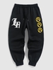 Pantalon de Jogging à Doublure en Laine Thermique à Cordon avec Poche M Noir