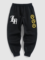Pantalon de Jogging à Doublure en Laine Thermique à Cordon avec Poche M Noir