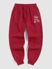 Pantalon de Jogging à Doublure en Laine Thermique à Cordon Motif d