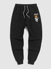 Pantalon de Jogging à Imprimé Astronaute à Cordon L Noir