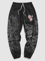 Pantalon de Jogging à Imprimé Fleur 4xl Noir