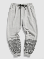 Pantalon de Jogging à Imprimé Fleur M Gris