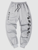 Pantalon de Jogging à Imprimé Fleur Rose Japonais 2xl Gris clair