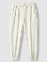 Pantalon de Jogging à Imprimé Lettre Graphique et Visage Pour Femme S Blanc