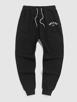 Pantalon de Jogging à Imprimé Oiseau et Lettre DREAMS L Noir