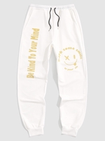 Pantalon de Jogging à Imprimé Slogan Mark Your Naughty Smile L Blanc