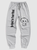 Pantalon de Jogging à Imprimé Slogan Mark Your Naughty Smile M Gris clair