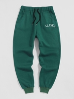 Pantalon de Jogging à Lettre ALASKA à Doublure en Laine Xl Vert