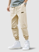Pantalon de Jogging à Taille Elastique à Imprimé Lettre  M Blanc chaud